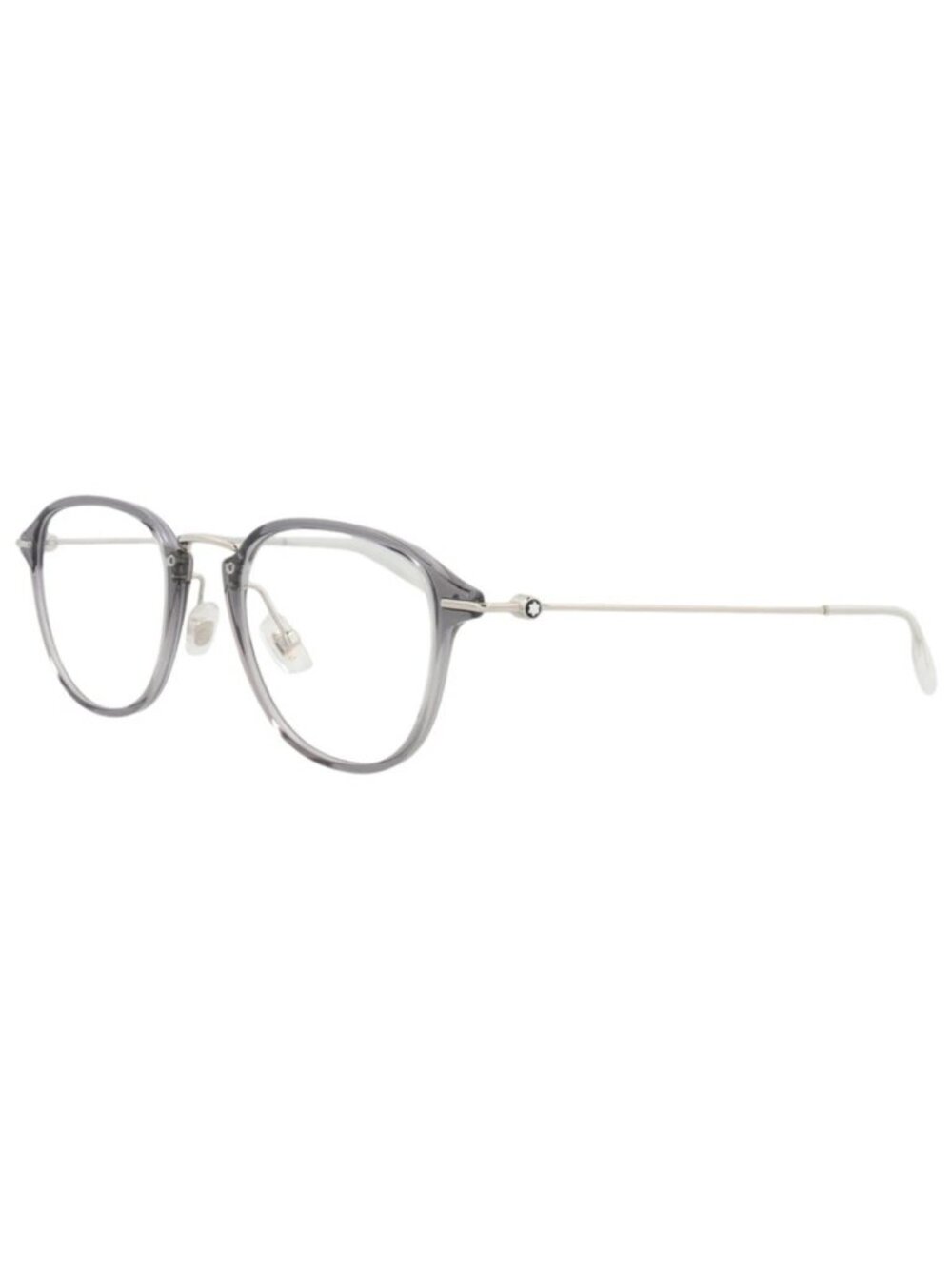 New Montblanc Women's Eyeglasses Round Oval Injection Frame Mens Grey Silver
